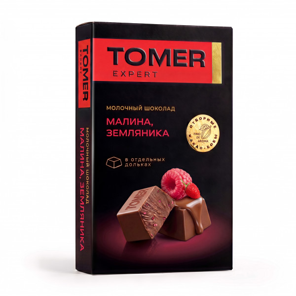 №1 Фабрика Томер   Молочный шоколад Малина-Земляника, 90г  в Тихвине