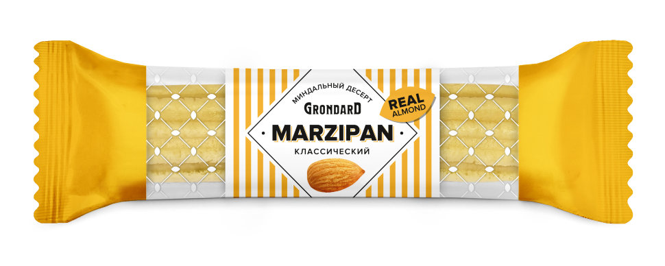  TM Grondard   (10361) Батончики НЕглазированные Марципановые Классика, (28шт по 40г)        в Тихвине
