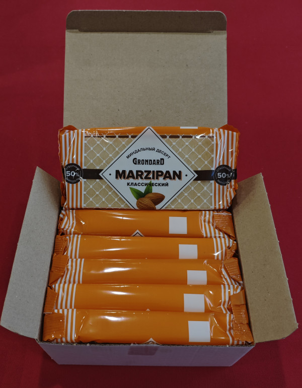 №1 TM Grondard      (11132) Марципан 50%, (блок 6 шт по 200г)        в Тихвине
