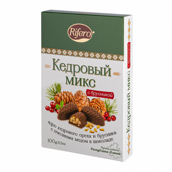 №1 Риф и ко Конфеты "Кедровый микс БРУСНИКА" 100г    в Тихвине