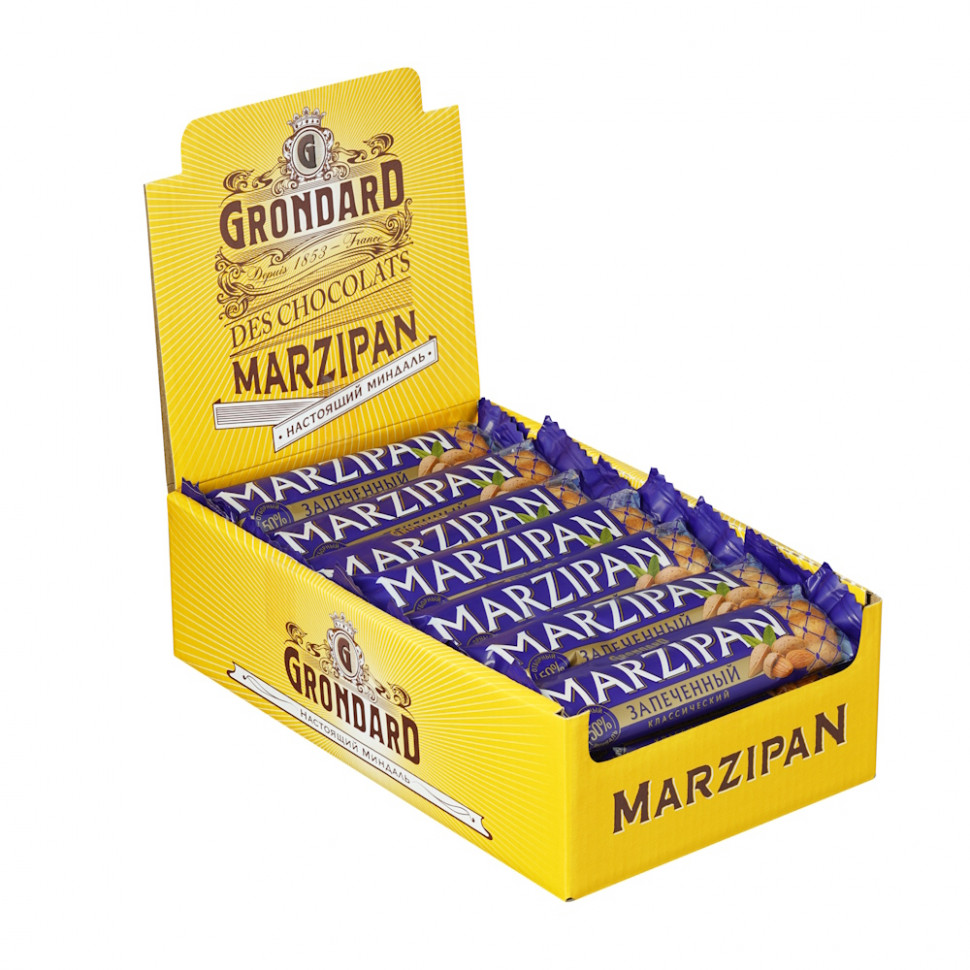  TM Grondard   (11161) Батончики НЕглазированные Марципановые Запечённые, (28шт по 40г)    в Тихвине