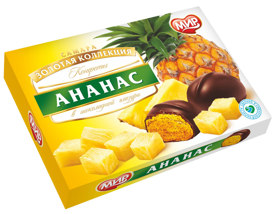  КФ МИР Ананас в шоколадной глазури 160г в Тихвине