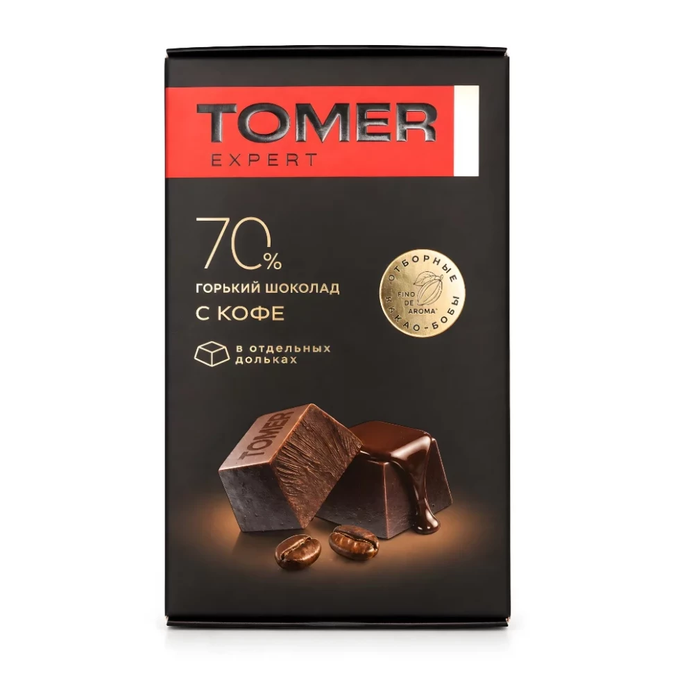  Фабрика Томер  Горький (70%) шоколад с КОФЕ, 90г  в Тихвине