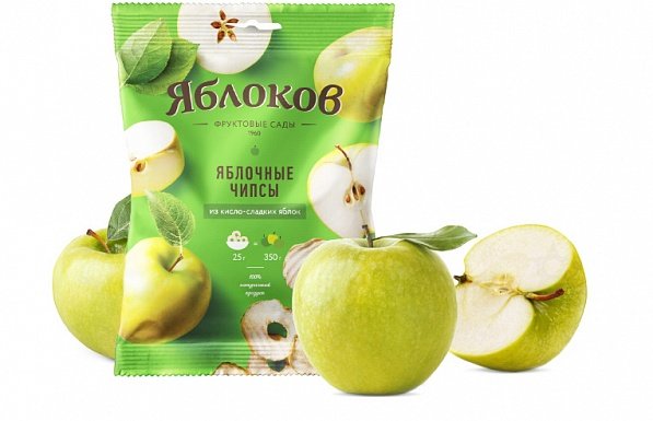  Яблочные чипсы из кисло-сладких яблок 25г в Тихвине