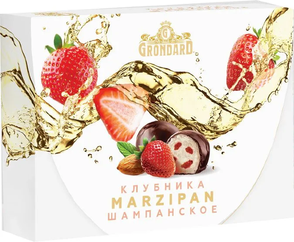 №1 TM Grondard       (10185) Конфеты глазированные Марципановые Клубника и Шампанское, 98г в Тихвине